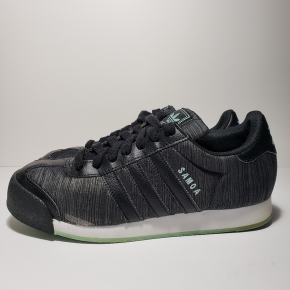 Adidas Original Samoa Sneakers Shoes Black Tiff Blue Aqua Q16189 - Picture 4 of 9